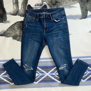 GAP Women's Distressed Dark Blue Skinny Jeans 8/29 Regualr